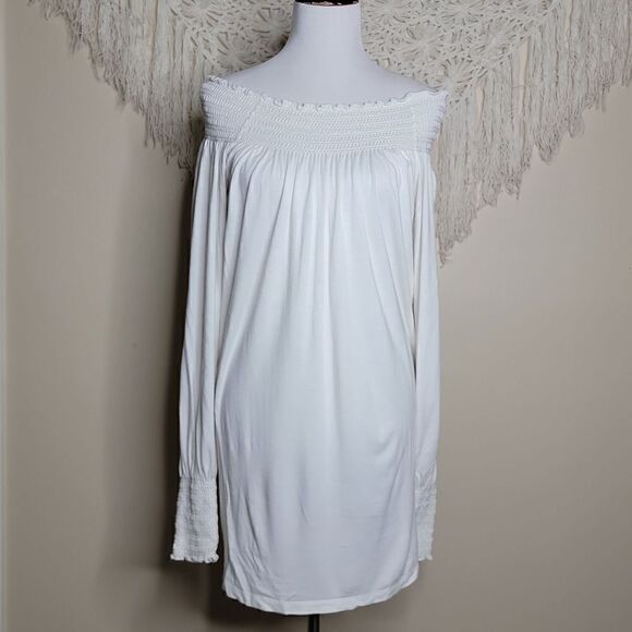 Newport News Off Shoulder Elastic Stretch Tunic Top Size Small - Picture 11 of 11